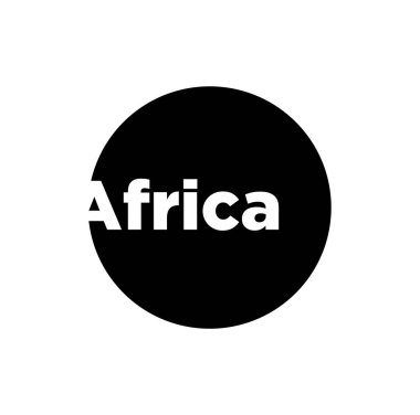 Siyah yuvarlak Afrika tipografisi. Afrika kıtasının harfleri.