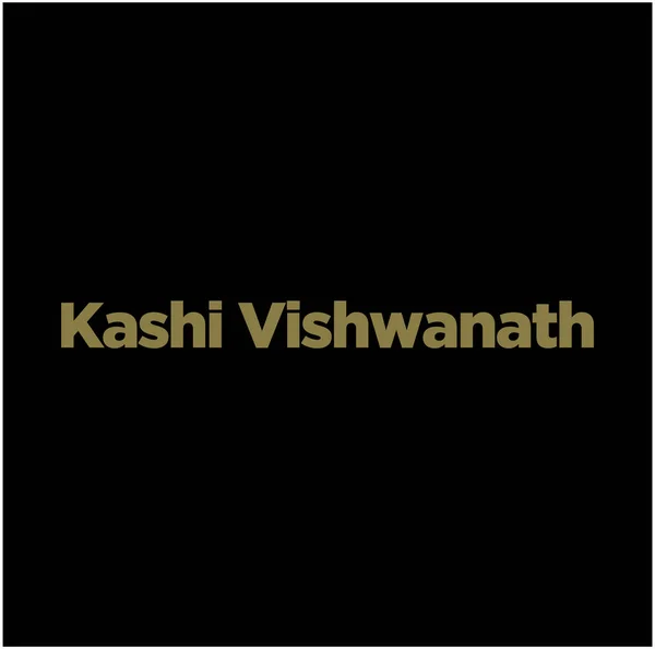 Kashi Vishwanath Seigneur Shiva Jyotirlinga Typographie Couleur Dorée Lettrage Kashi — Image vectorielle