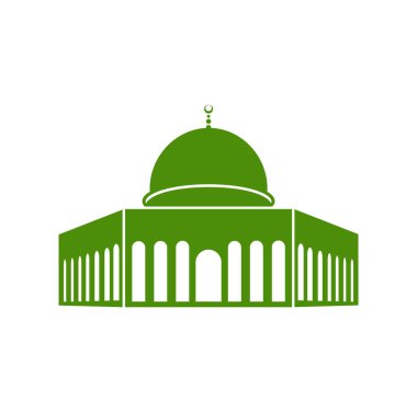 El Aksa Camii 'nin yeşil renkli simgesi. El Aksa Camii Meclisi.