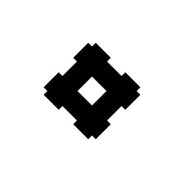 4 şerit kare vektör simgesi. 4 şerit.