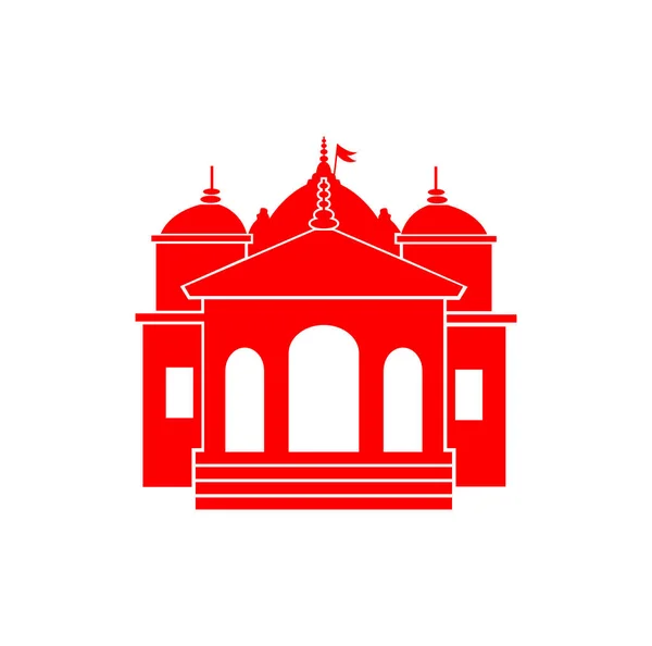 Gangotri Lord Ganga Tempel Röd Färg Ikon Gangotri Symbol — Stock vektor