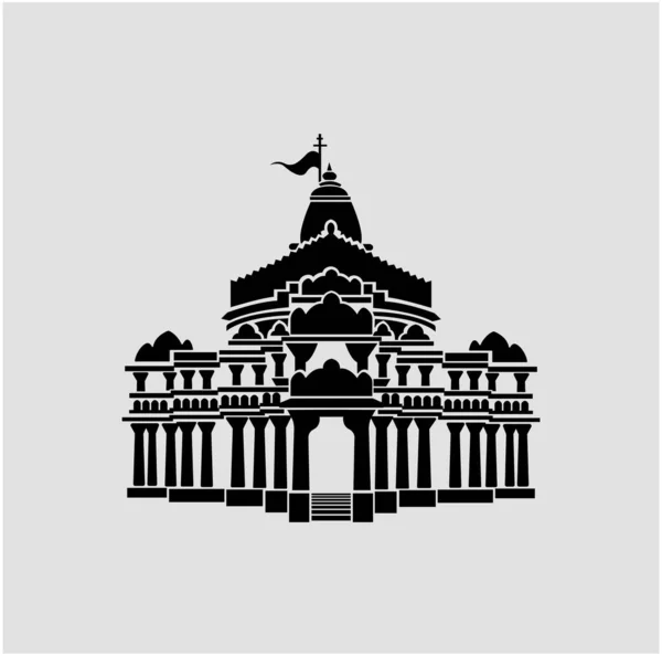 Somnath Lord Shiva Temple Vecteur Icône Somnath Jyotirlinga Icône Temple — Image vectorielle