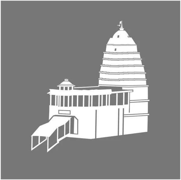 Omkareshwar神庙 湿婆领主神庙 的象征 Omkareshwar Mandir符号 — 图库矢量图片