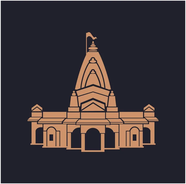 Świątynia Nageshwar Świątynia Pana Shiva Ikona Symbol Mandiru Nageshwara — Wektor stockowy