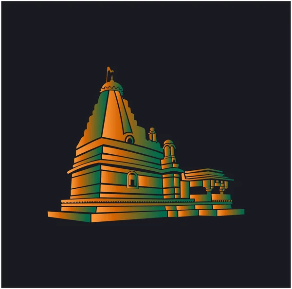 Templo Grishneshwar Templo Shiva Senhor Ícone Símbolo Grishneshwar Mandir —  Vetores de Stock