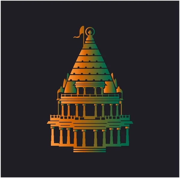 Mahakaleshwar Tempel Lord Shiva Tempel Ikonen Mahakaleshwar Mandir Symbol — Stock vektor