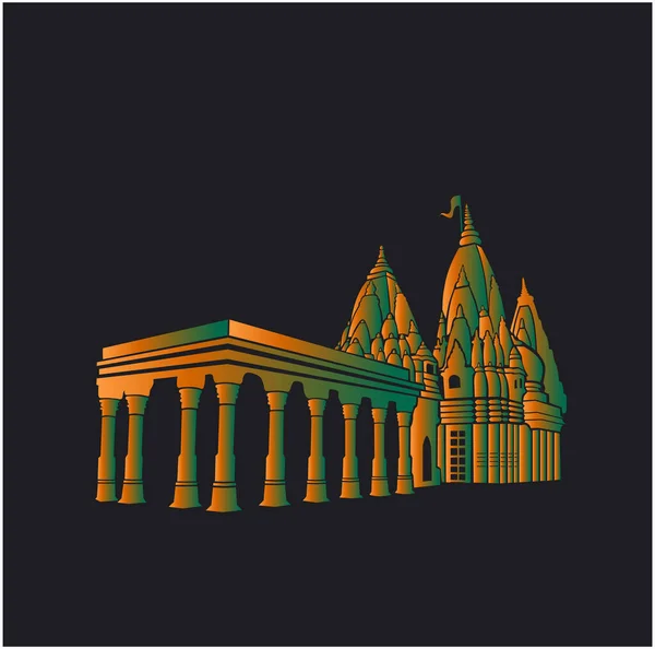 Храм Каши Вишванатха Храм Господина Шивы Символ Каши Вишваната Мандира — стоковый вектор