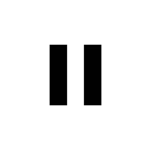 Иконка Вектора Кнопки Черно Белая Символ Паузы Видеомузыке — стоковый вектор