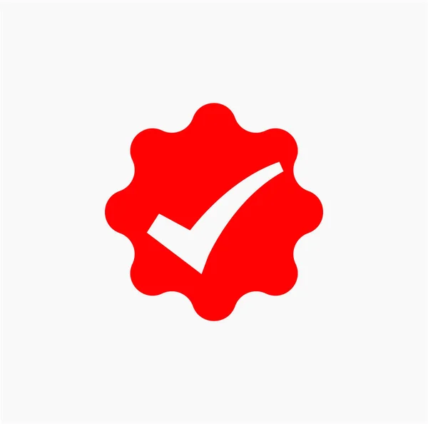 赤いチェックベクトルのアイコン 赤マーク記号 — ストックベクタ