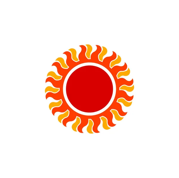 Sol Vermelho Com Ícone Patels Laranja Belo Símbolo Sol —  Vetores de Stock