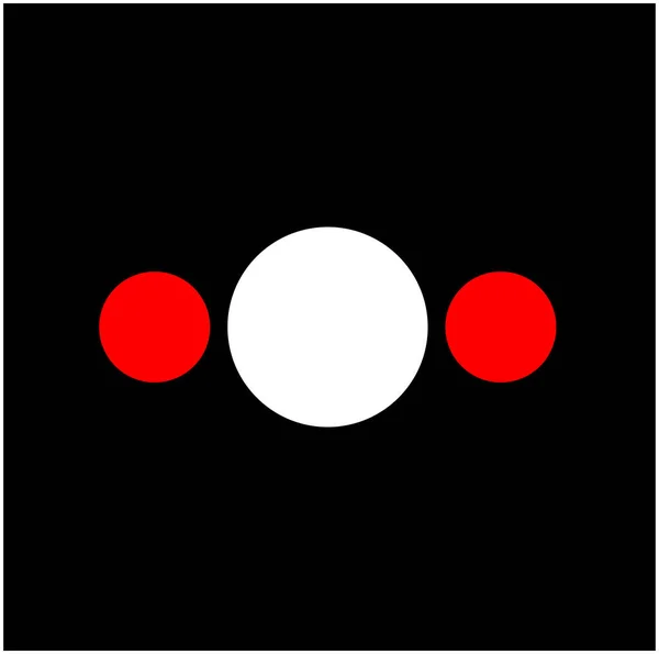 Czerwony Biały Czerwony Trzy Kropki Czarnej Ikonie — Wektor stockowy