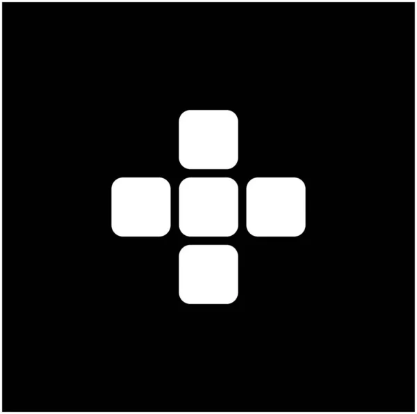 Fünf Quadratische Symbole Die Sich Kreuzen Quadrate Symbol — Stockvektor