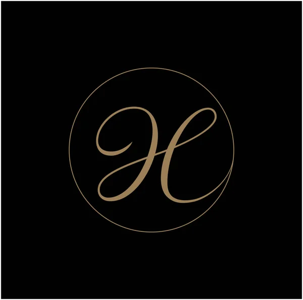 Nom Entreprise Lettre Initiale Icône Dorée Monogramme — Image vectorielle