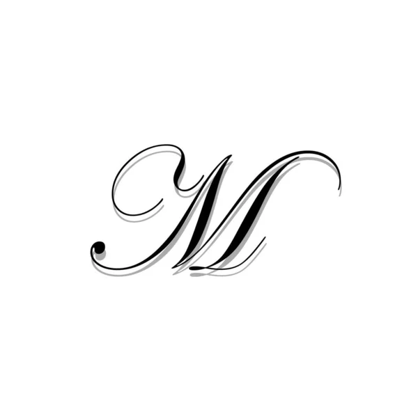 Kalligrafi Bokstav Ikon Varumärke Monogram — Stock vektor