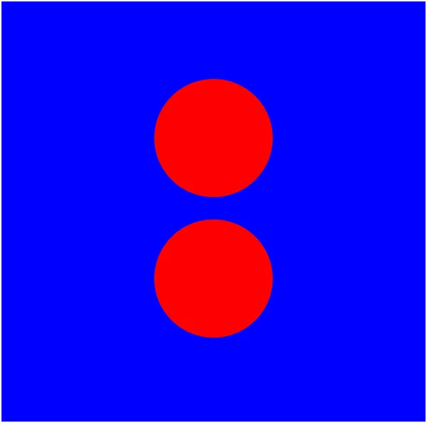 Zwei Rote Vertikale Punkte Auf Blauem Hintergrund Rote Punkte — Stockvektor