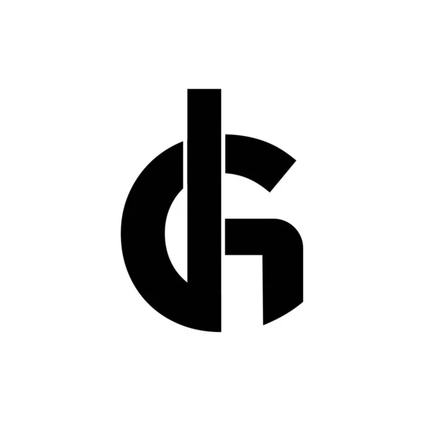 Marca Inicial Letras Icono Tipografía Negra — Vector de stock