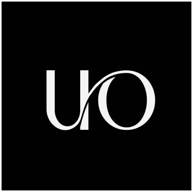 UO marka ilk harf simgesi. UO tipografisi.