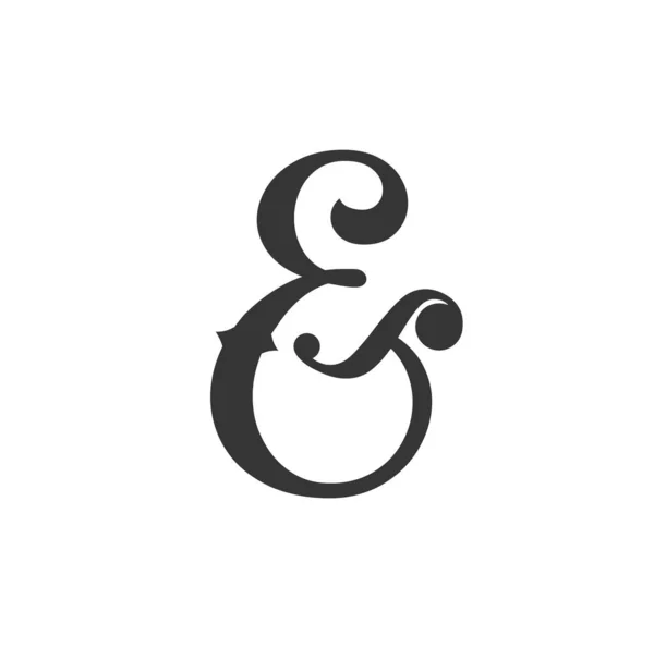 Ampersand Letra Monograma Ampersand Ícone Vetor Decorativo —  Vetores de Stock