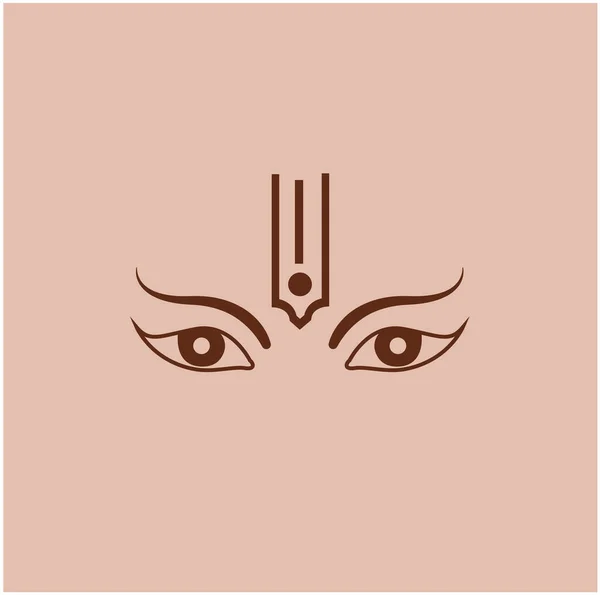 Senhor Vishnu Tilak Ícone Vetor Olhos —  Vetores de Stock