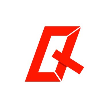 QT Typography monogramı. QT şirket adı ilk harf simgesi.