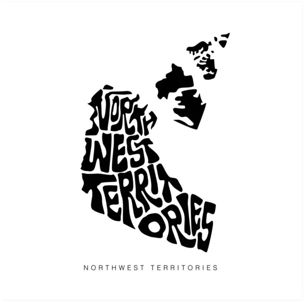 Territórios Noroeste Mapeiam Arte Tipográfica Letras Mapa Vetorial Dos Territórios —  Vetores de Stock