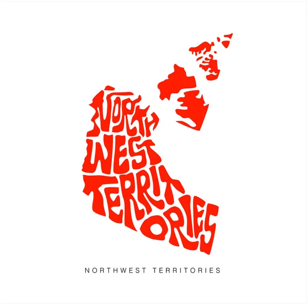 Territórios Noroeste Mapeiam Arte Tipográfica Territórios Noroeste Mapa Lettering —  Vetores de Stock
