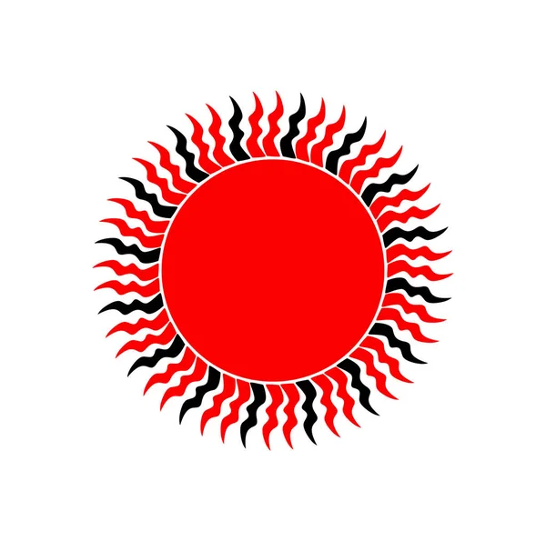 Ikona Czerwonego Słońca Czerwony Symbol Suryanarayana — Wektor stockowy