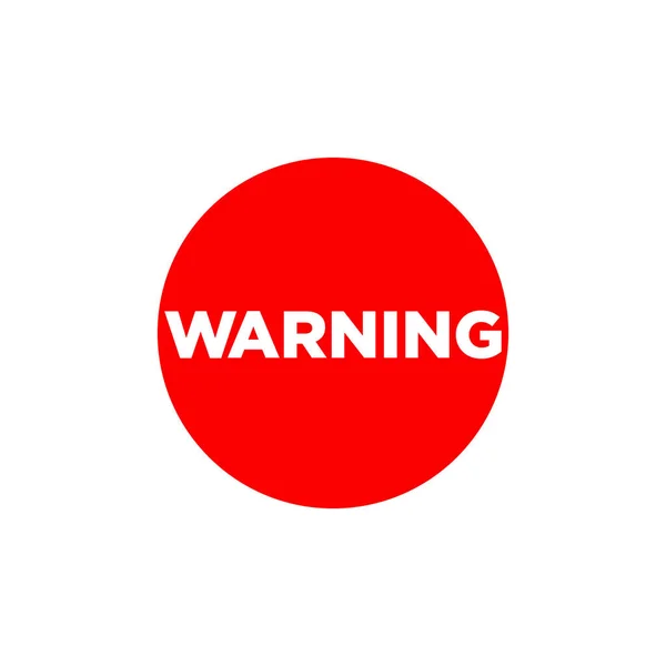 Warnung Typografie Symbol Rotes Warnvektorsymbol — Stockvektor