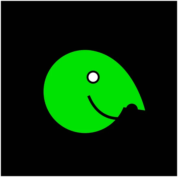 Green Happy Face Illustration Icon Elder Green Face Smile — Stock Vector