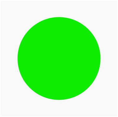 Beyaz arka planda yeşil floresan nokta. yeşil büyük nokta.