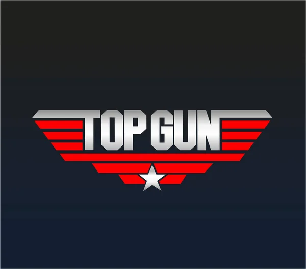 Top Gun vektör tipografi ikonu. Topgun sembolü.
