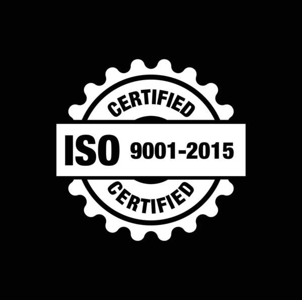 ISO 2001 'den 2015' e onaylı şirket damgası. ISO sertifikalı damga.