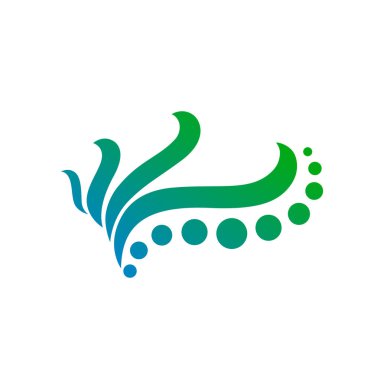 Yeşil renkli fizyoterapi vektör ikonu. Fizyoterapi sembolü.