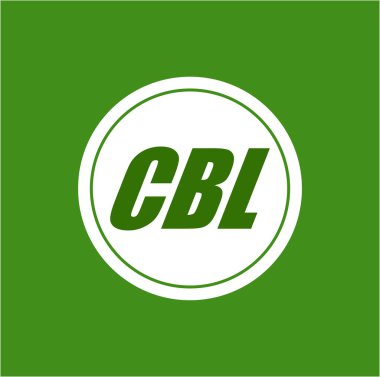 CBL company name initial letters icon with green color.