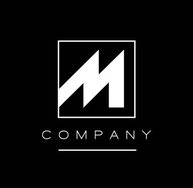 M brand name vector icon. M company name.