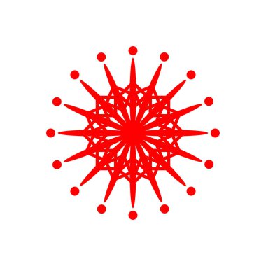 Red Round abstract vector mandala