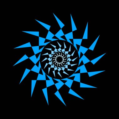 A blue sharp monochrome color vector mandala.
