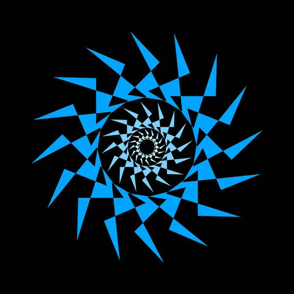 Mavi, keskin, monokrom renk vektörü mandala.