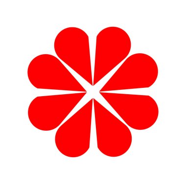 4 red broken heart flower design vector