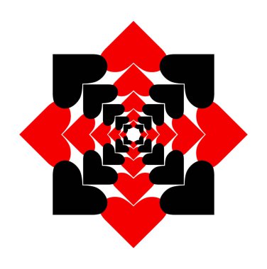 An Abstract hearts round design.