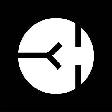 Devanagari's letter 'A' with a round white positive space.