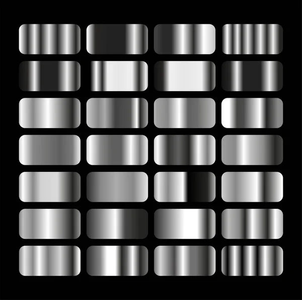 Stříbrné Barevné Bloky Stříbrné Odstíny — Stockový vektor