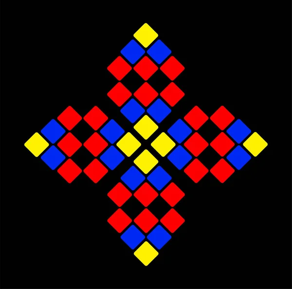 抽象的な正方形の織物パターン — ストックベクタ