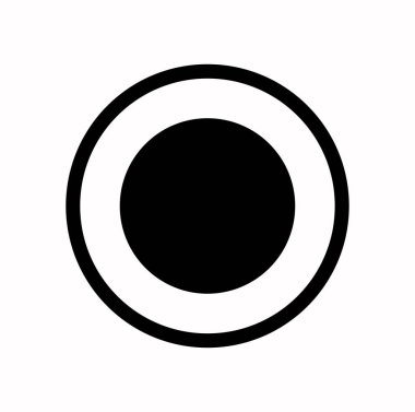 Çember vektör simgesi olan siyah bir nokta.