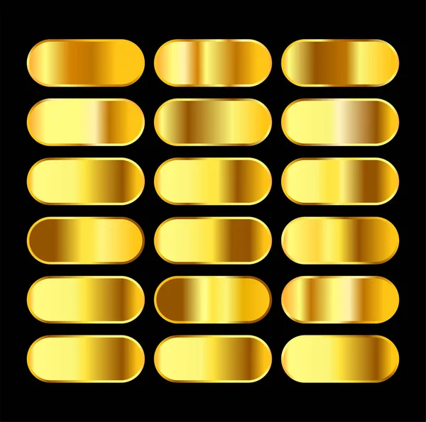 Złote Gradienty Ikony Wektorowe Złoty Zestaw — Wektor stockowy