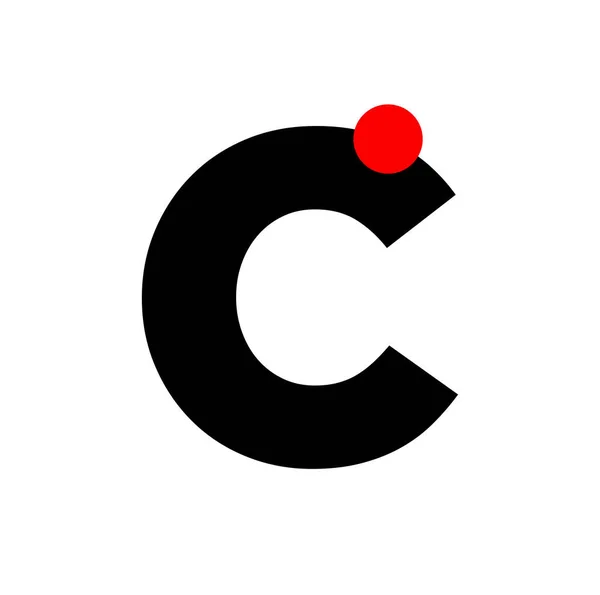 Betű Egy Piros Pont Cég Monogramjával Betű Ikon — Stock Vector