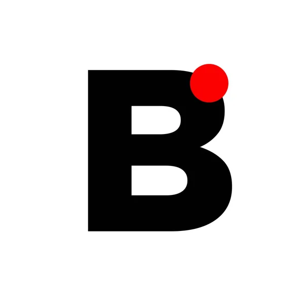 用红点连字号写的B字 B图标 — 图库矢量图片