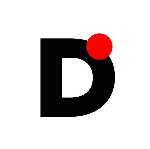 用红点连字号写的D字 D图标 — 图库矢量图片