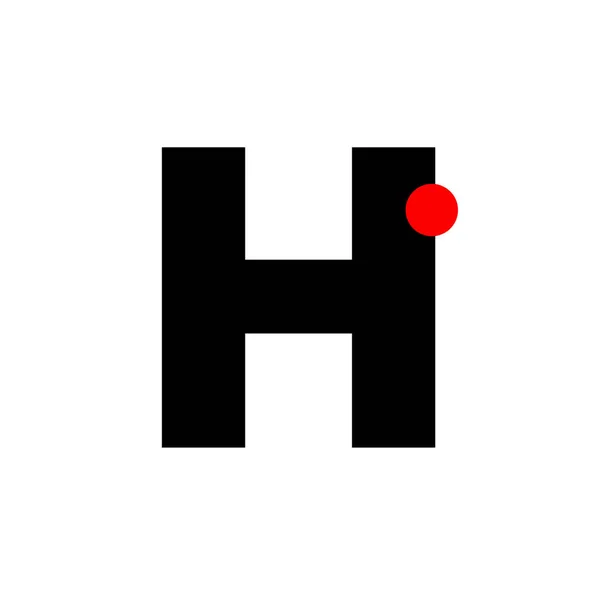 用红点连字号写的H字 H图标 — 图库矢量图片