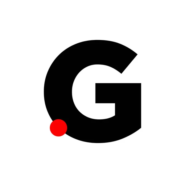 用红点连字号写的G字母 G图标 — 图库矢量图片